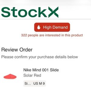 New & authentic Nike Mind 001 Slides Shoes - Vibrant Orange size 9 no low offers